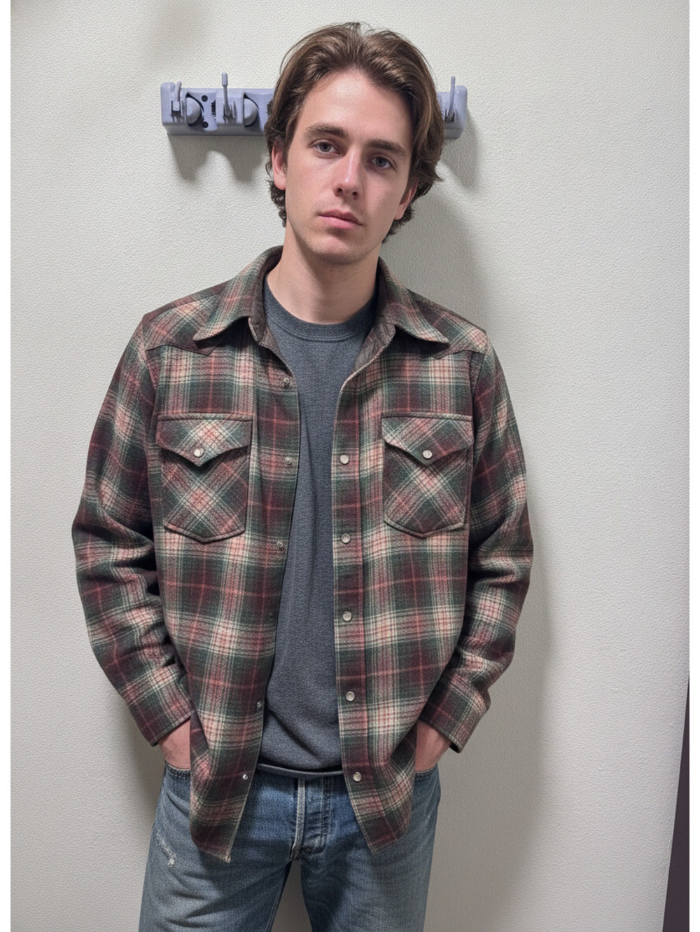 Vintage Pendleton High Grade Western Wear Wool Pearl Snap Shirt M Plaid USA